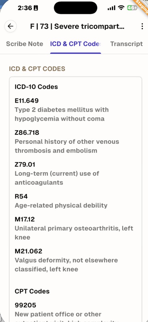 ICD and CPT code extraction