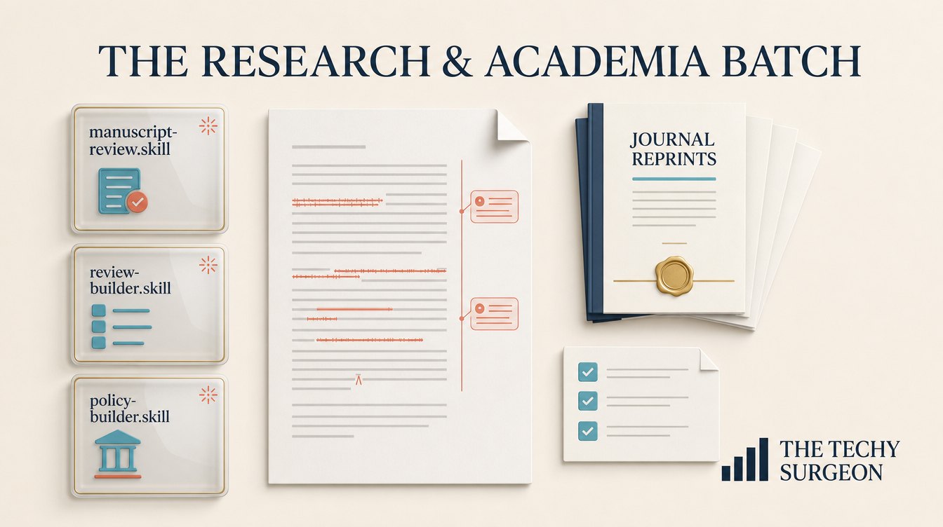 The Research and Academia batch: manuscript review with tracked changes, literature reviews, and policy manuscripts.