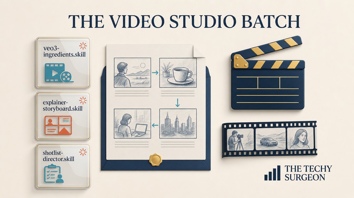 The Video Studio batch: Veo3 ingredients, explainer storyboards, and the Seedance shotlist director.